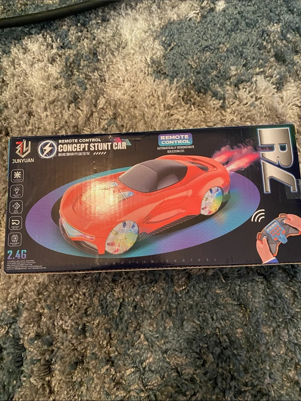 Red Remote Control Concept Stunt Car with LED Wheels